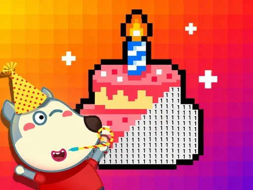 Wolfoo Birthday Pixel Art - 8839